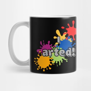 I arted bubble font with fun and colorful paint splat graphic design Mug